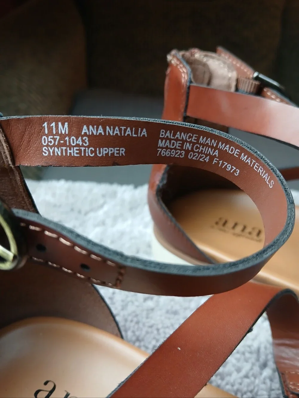 a.n.a Ana Natalia Brown Strappy Zip Back Gladiator Sandals 11M